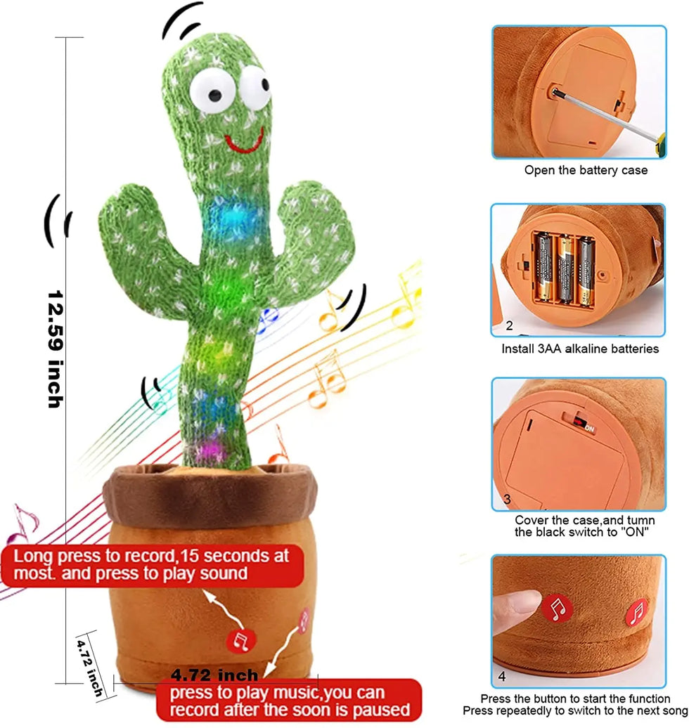 Funny Dancing Cactus Talking Singing Toy for Kids clickandcartstore

