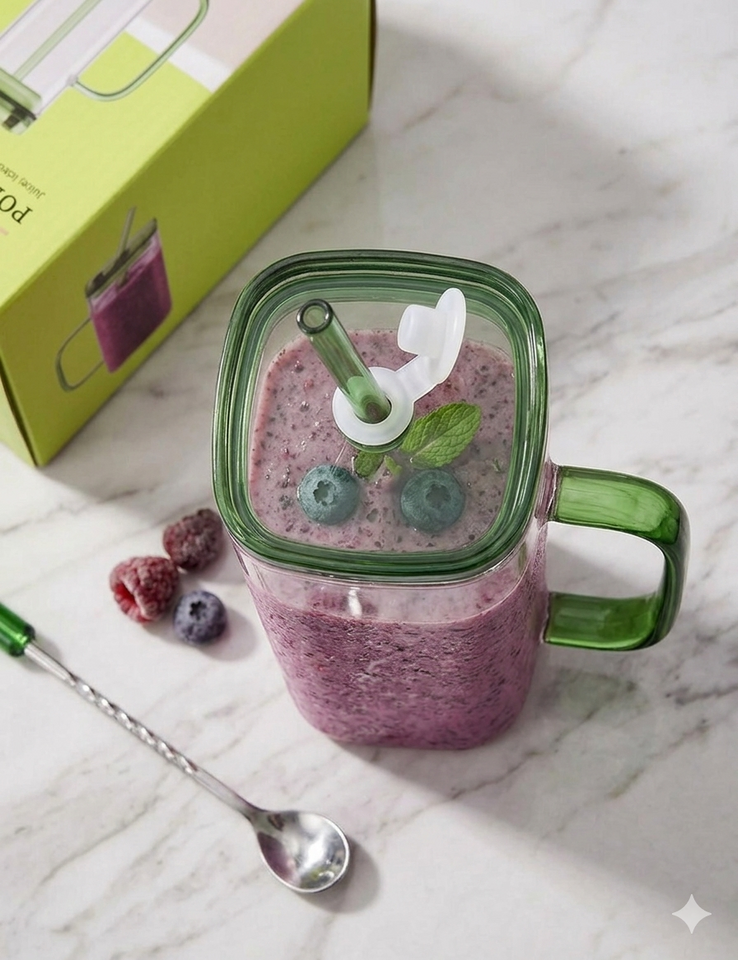 🍹 Stay Cool in Style with the Popular Cup Glass Tumbler! 💚