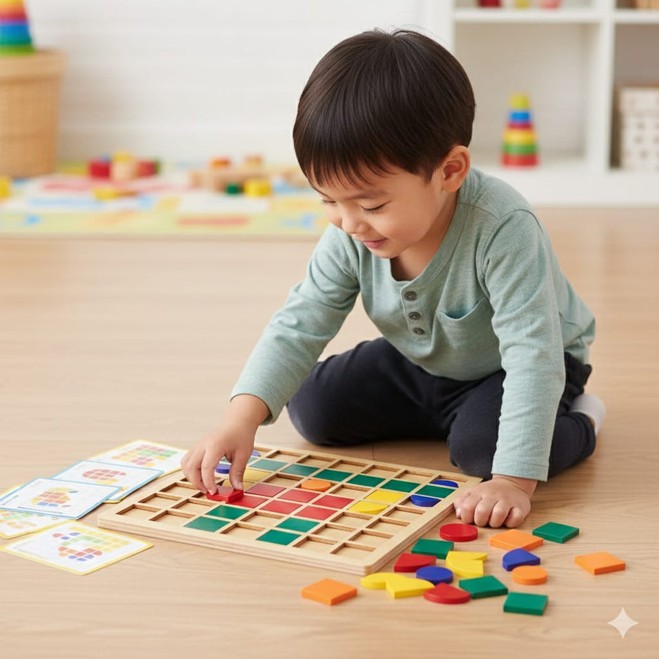 Kids Geometric Mosaic Puzzle Set – Shape & Color Educational To