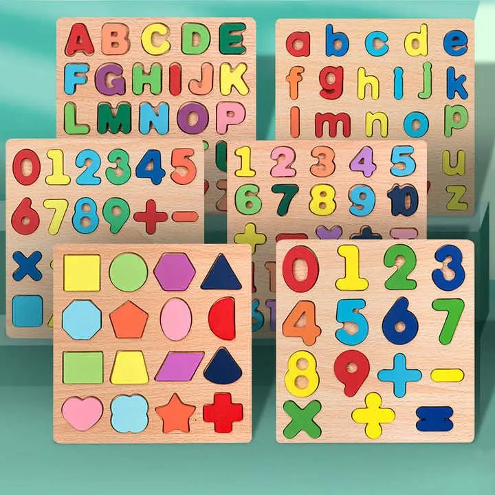 Kids Wooden 3D Puzzle Board Early Learning Educational Toy