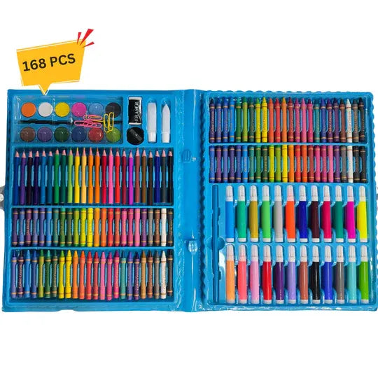 168-Piece Mega Art Set – Deluxe Drawing, Coloring & Creative Activity Kit for Kids