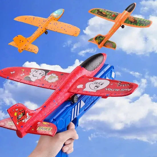 Kids Airplane Launcher Set – Catapult Flying Glider Toy