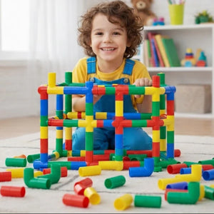 Colorful Creative Pipe Puzzle Building Blocks for Kids